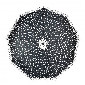 Зонт женский 3 сложения автомат "Горошек" диаметр купола 98 см 9 спиц